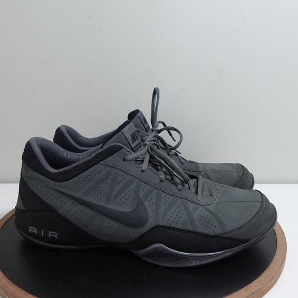Nike Air Ring Leader Low Men 13 Black Gray Basketball Shoes EUR 47.5 Court Style - Picture 1 of 11